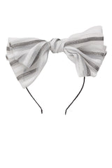 Ava Stripe Headband - Organza - Black/White