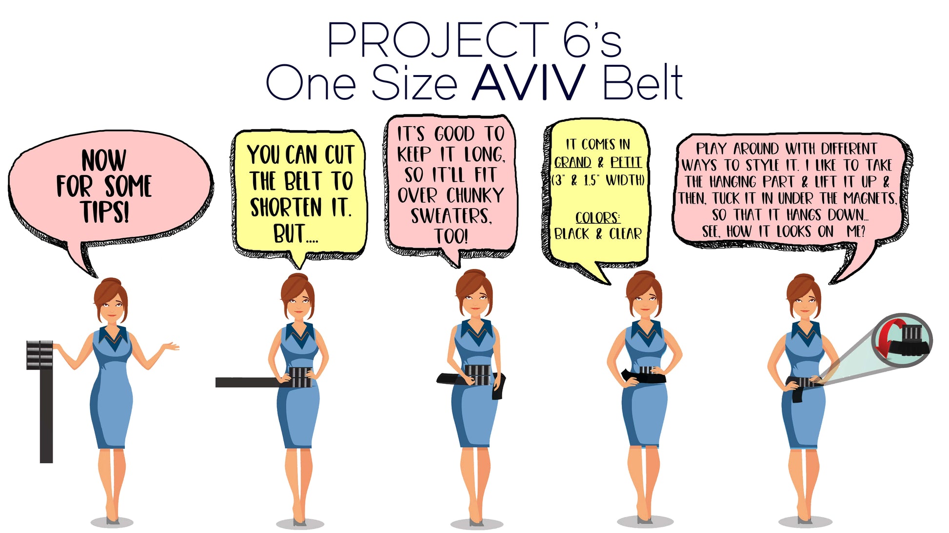 The OS Aviv Belt in Grand - Clear - PROJECT 6, modest fashion
