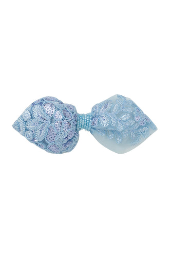 Ballroom Tapered Clip/Bowtie - Light Blue Brocade