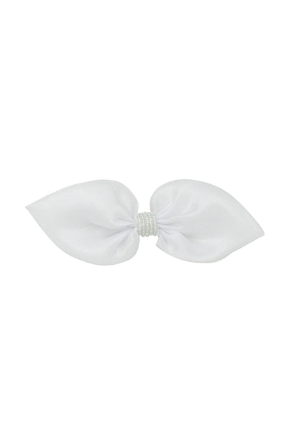 Ballroom Tapered Clip/Bowtie - White Organza