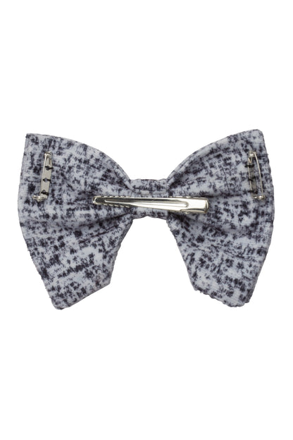 Beauty & The Beast Bowtie/Hair Clip - Black/White Speckled Velvet