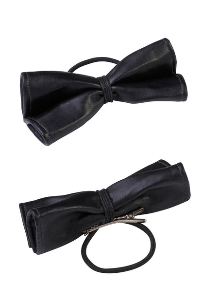 Butterfly Leather Clip/Pony - Black