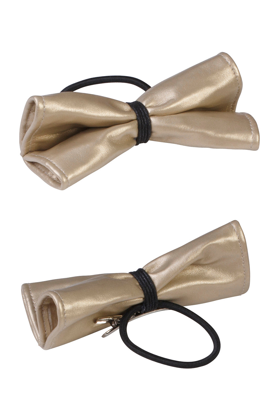 Butterfly Leather Clip/Pony - Light Gold
