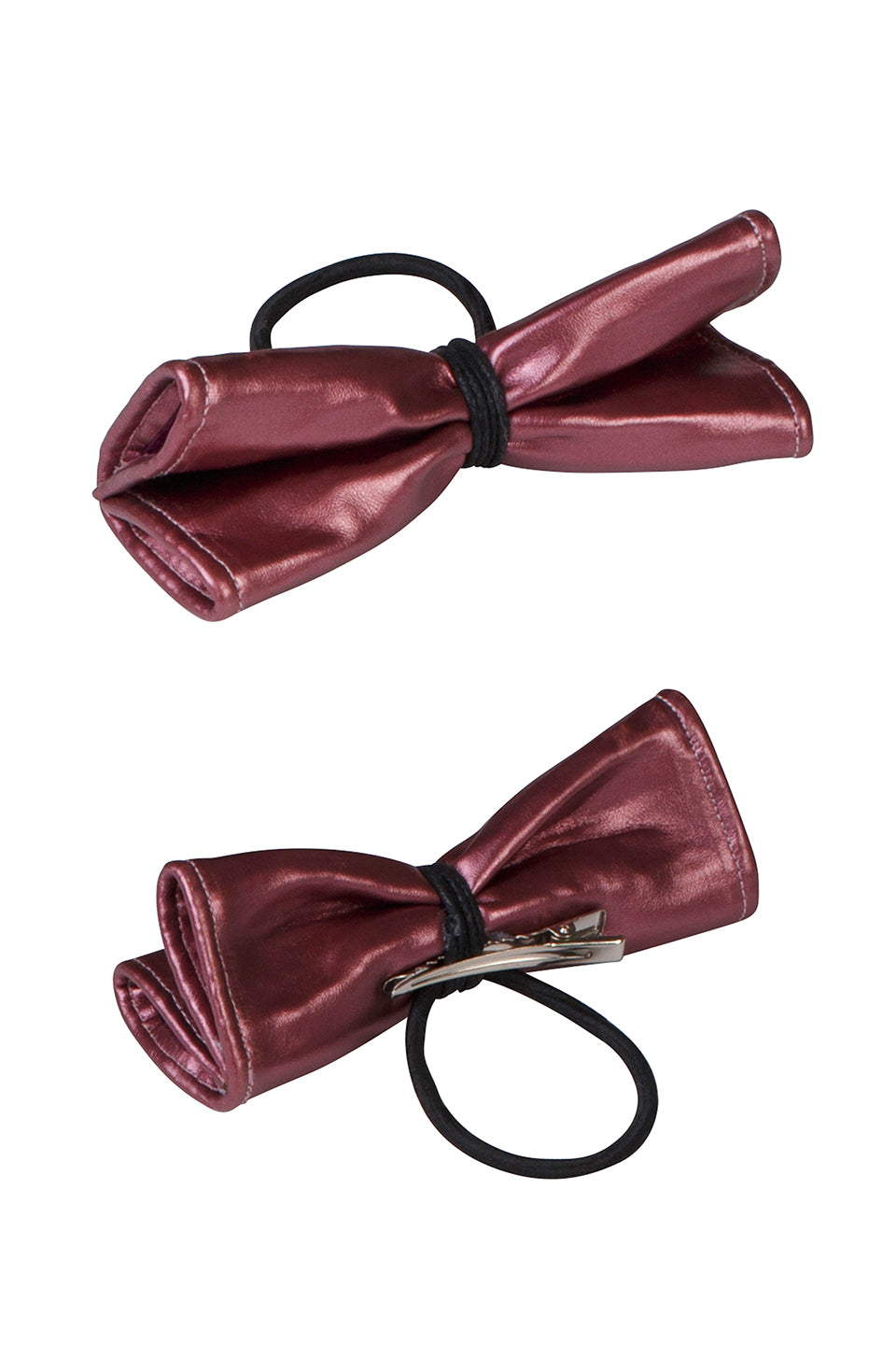 Butterfly Leather Clip/Pony - Raspberry