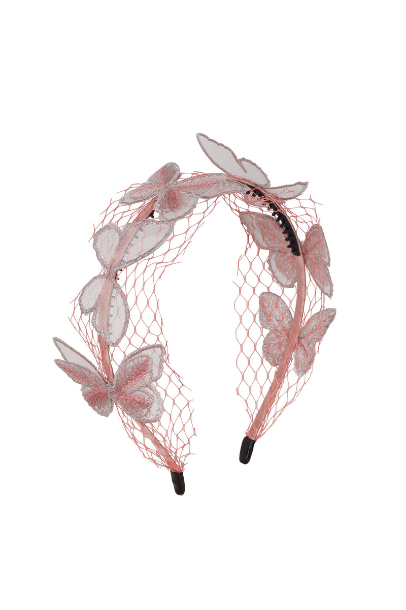 Mesh Butterfly Headband - Pink
