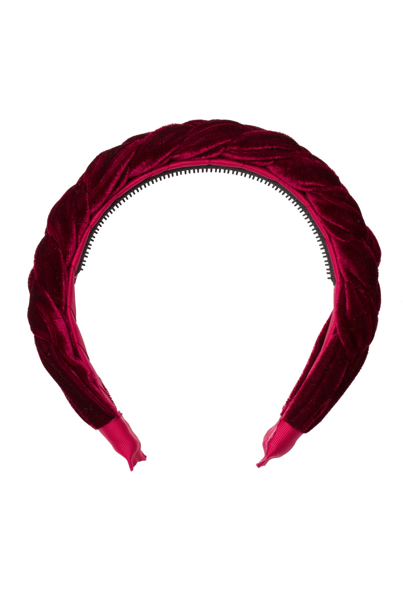 Coronation Day Headband - Burgundy Velvet