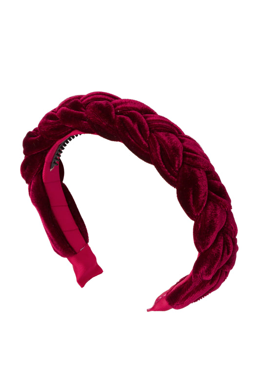 Coronation Day Headband - Burgundy Velvet
