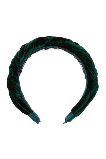 Coronation Day Headband - Hunter Green Velvet