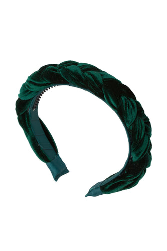 Coronation Day Headband - Hunter Green Velvet