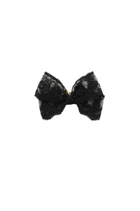 Dahlia Lace Bow Clip - Black