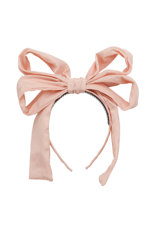 Double Party Bow Headband - Blush