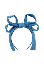 Double Party Bow Headband - Blue Sky