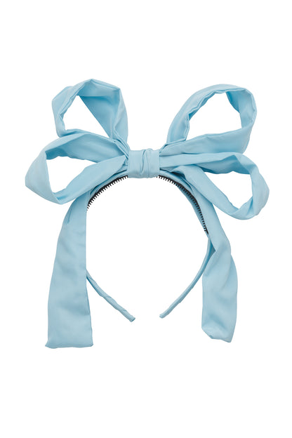 Double Party Bow Headband - Light Sky