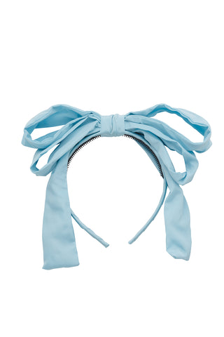 Double Party Bow Headband - Light Sky