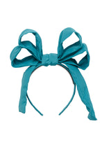 Double Party Bow Headband - Teal