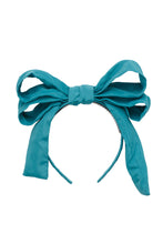 Double Party Bow Headband - Teal