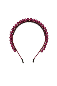 Even Pearls Headband - Purple Raspberry