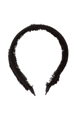 Flat Fringe Headband - Black