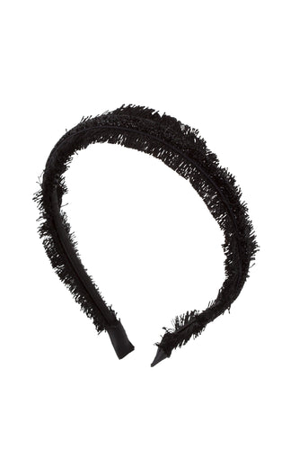 Flat Fringe Headband - Black