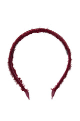 Flat Fringe Headband - Burgundy