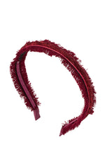 Flat Fringe Headband - Burgundy