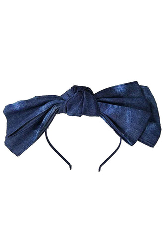 Floppy Denim Headband - Blue Tie Dye
