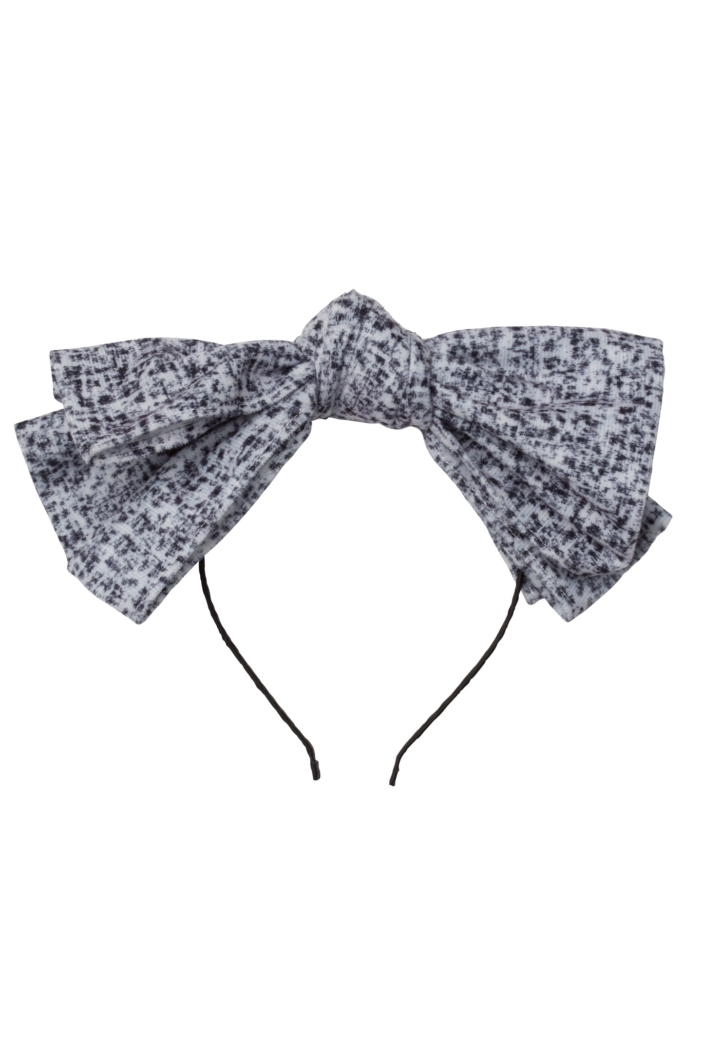 Floppy Velvet Headband - Black/White Speckled