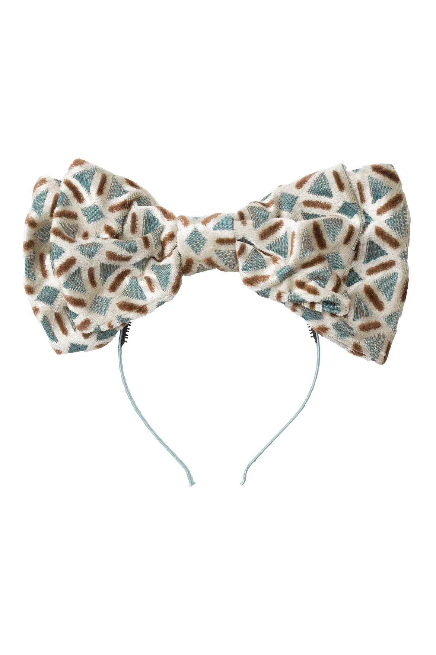 Floppy Velvet Headband - Turquoise Aztec Print
