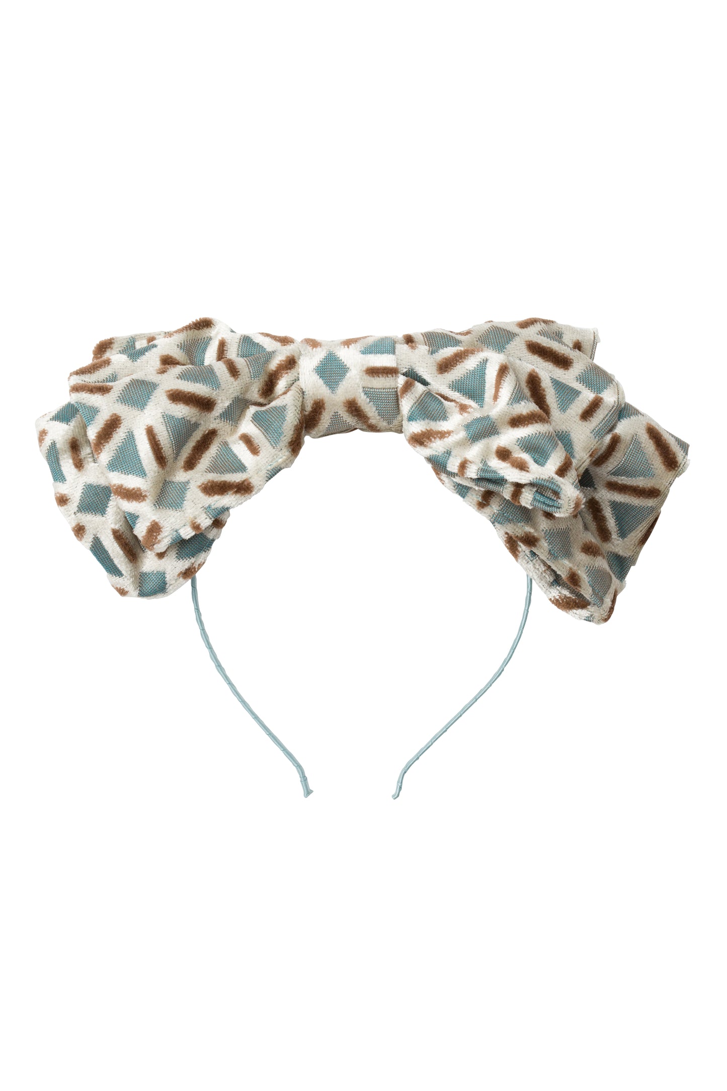 Floppy Velvet Headband - Turquoise Aztec Print