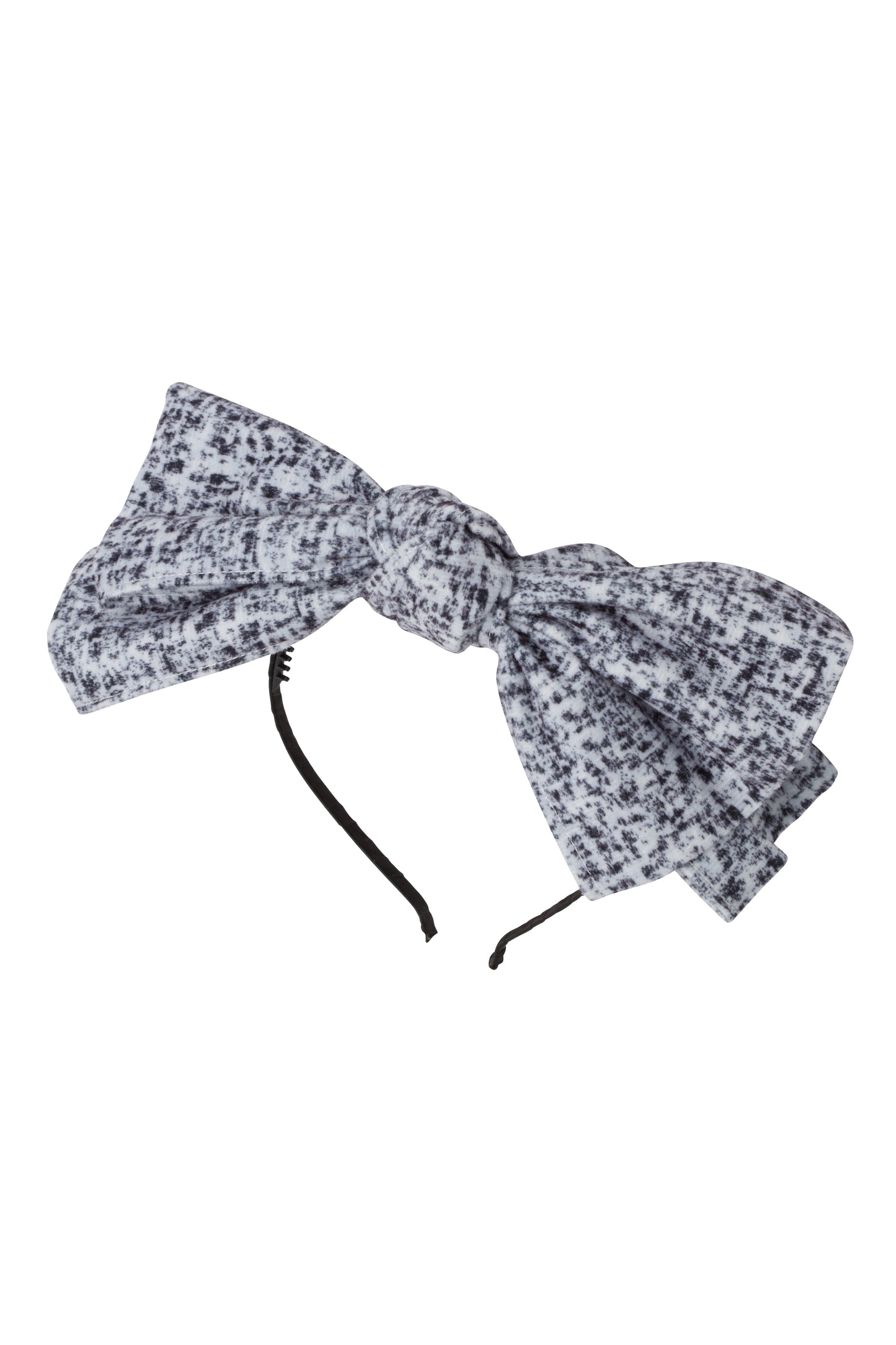 Floppy Velvet Headband - Black/White Speckled
