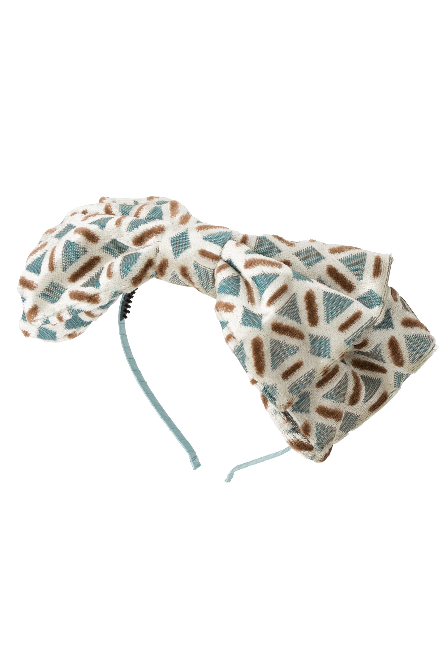 Floppy Velvet Headband - Turquoise Aztec Print