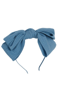 Floppy Muslin Headband - Smoke Blue