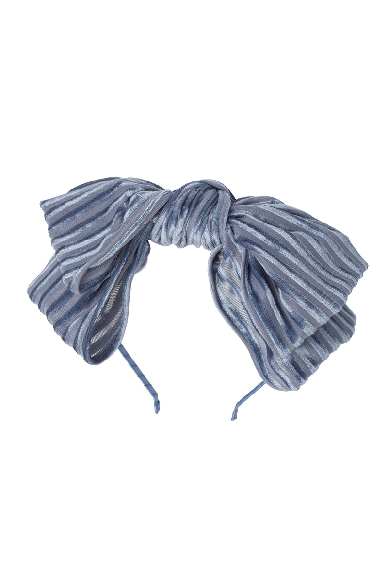 Floppy Velvet Stripe Headband - Blue