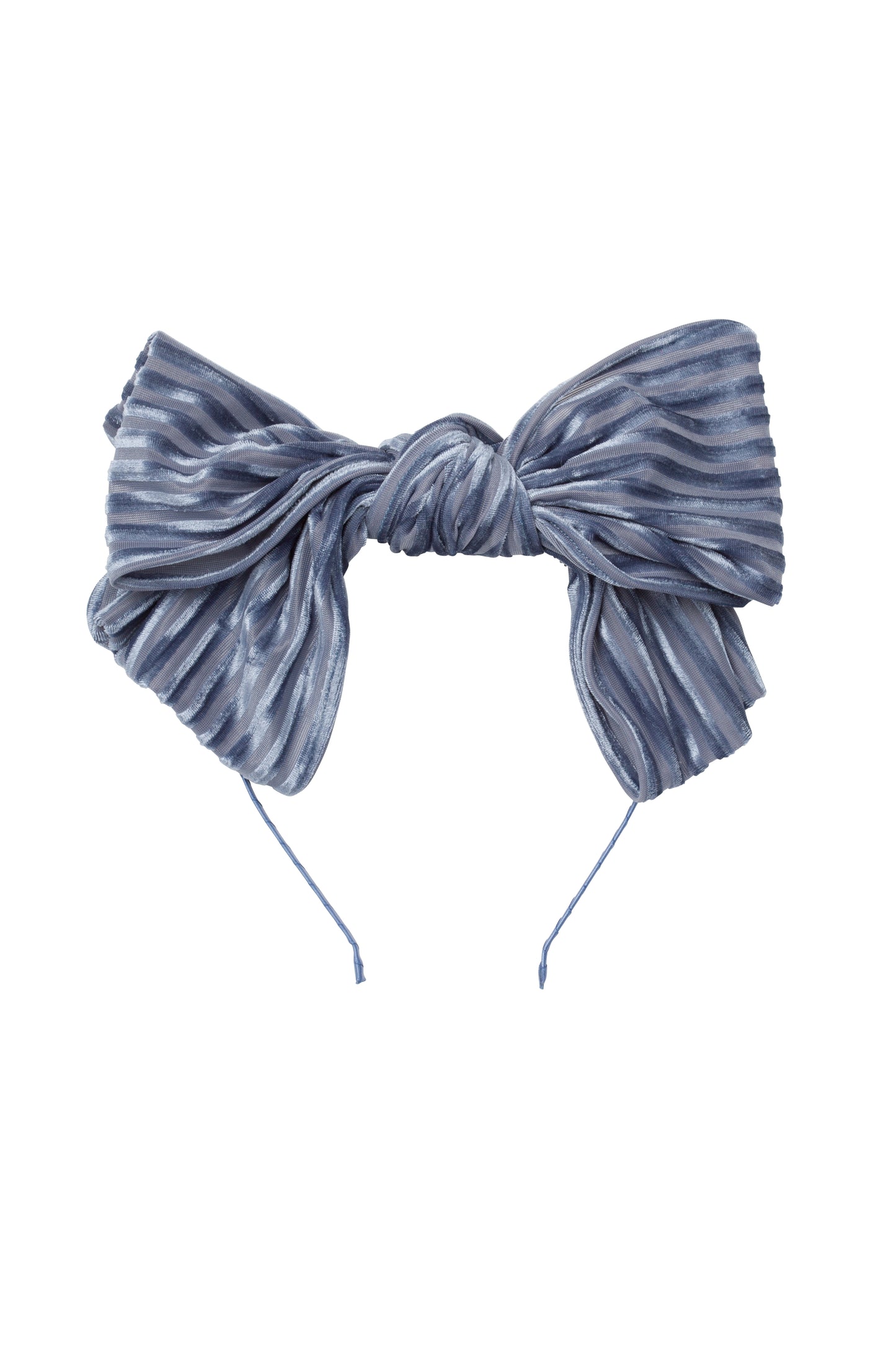 Floppy Velvet Stripe Headband - Blue