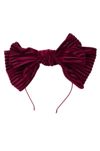 Floppy Velvet Stripe Headband - Burgundy
