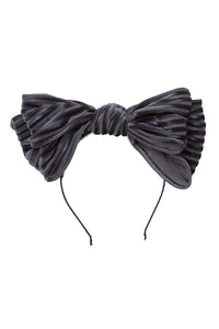 Floppy Velvet Stripe Headband - Charcoal