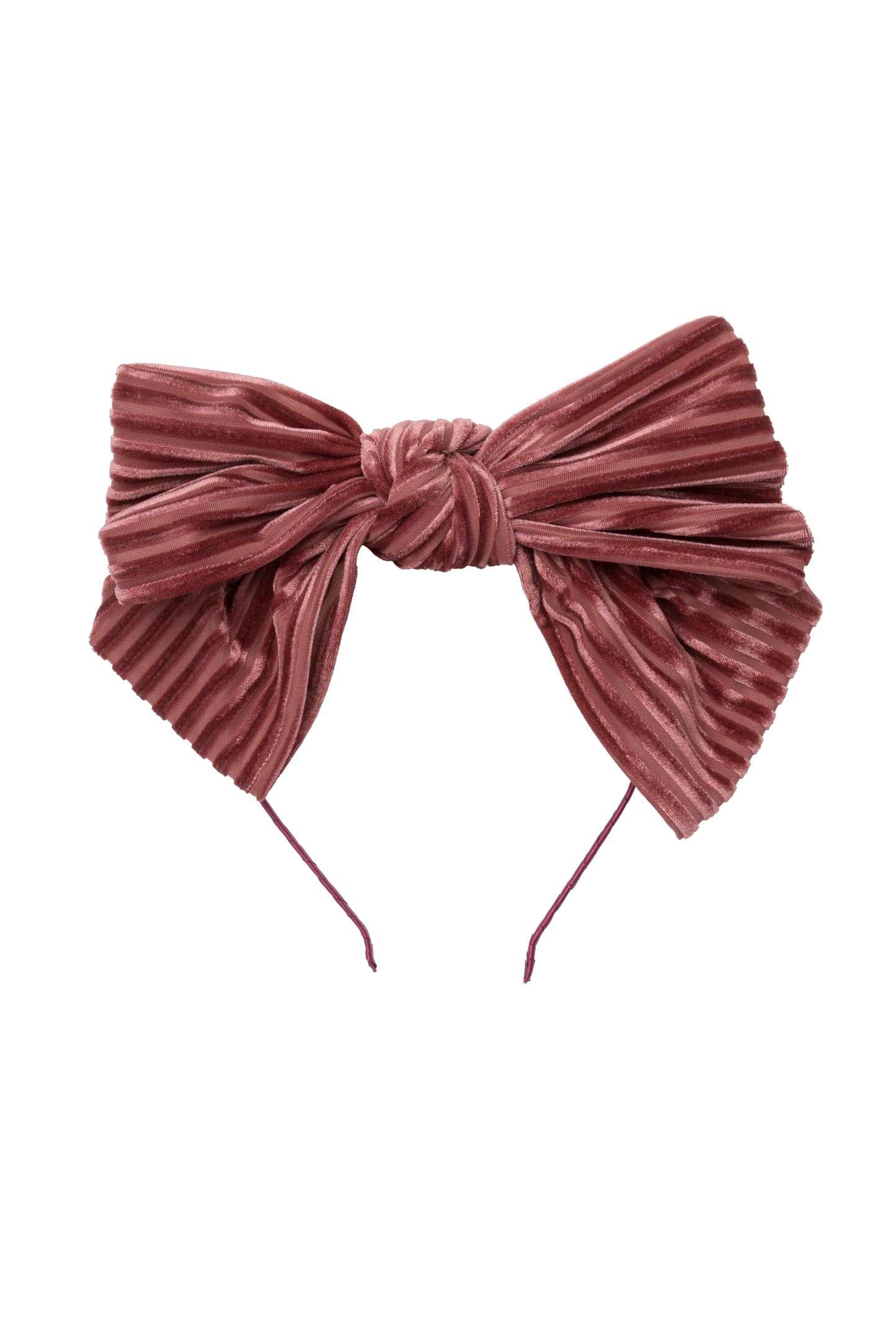 Floppy Velvet Stripe Headband - Rose