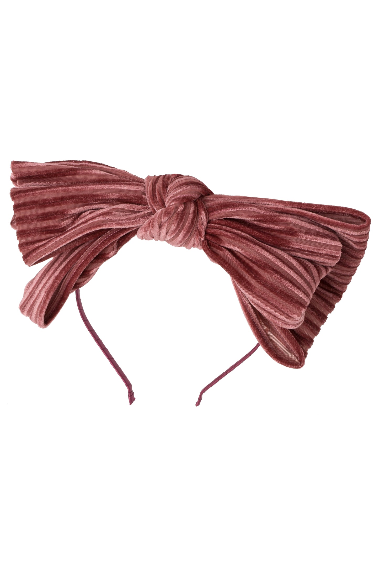 Floppy Velvet Stripe Headband - Rose