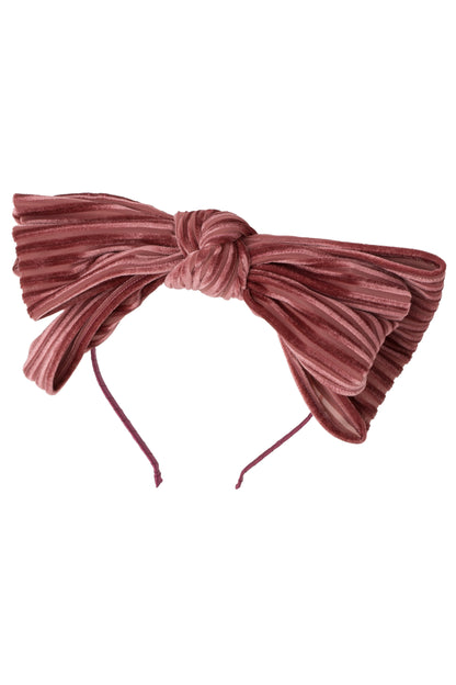 Floppy Velvet Stripe Headband - Rose