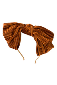 Floppy Velvet Stripe Headband - Rust