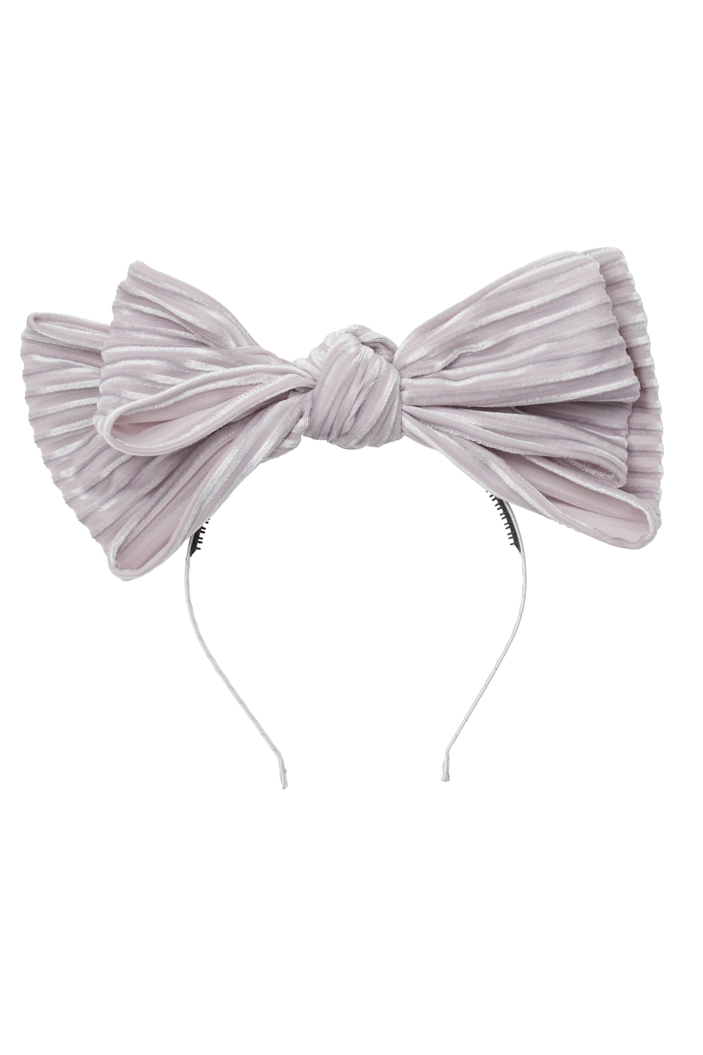 Floppy Velvet Stripe Headband - Silver