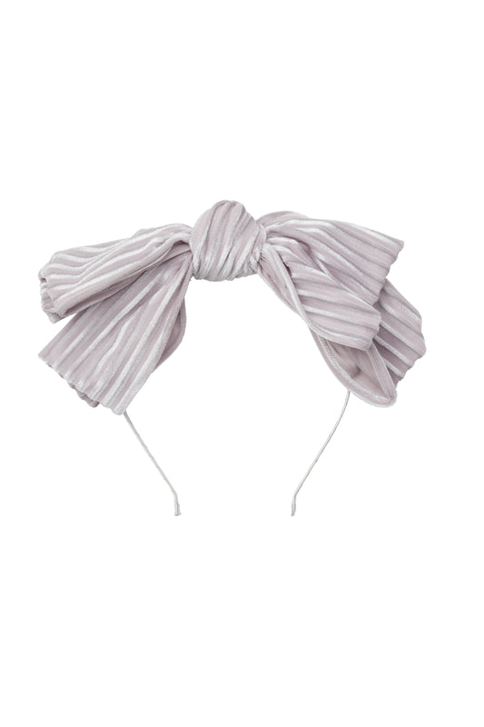 Floppy Velvet Stripe Headband - Silver