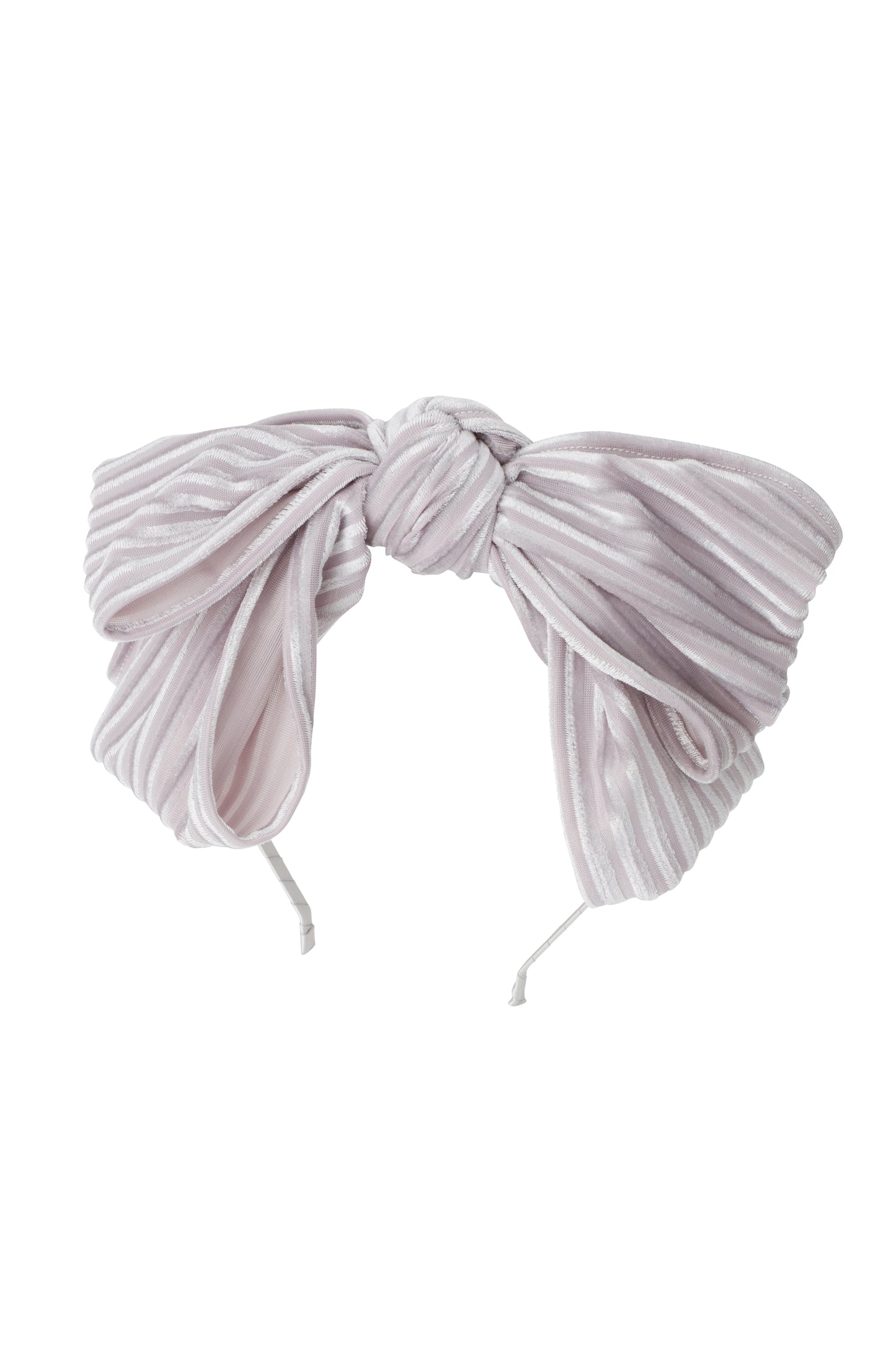 Floppy Velvet Stripe Headband - Silver