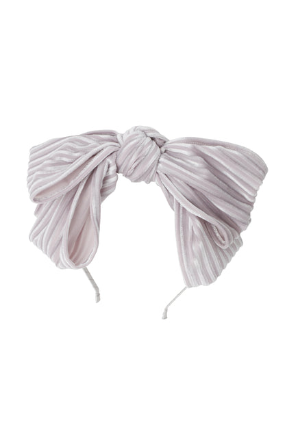 Floppy Velvet Stripe Headband - Silver