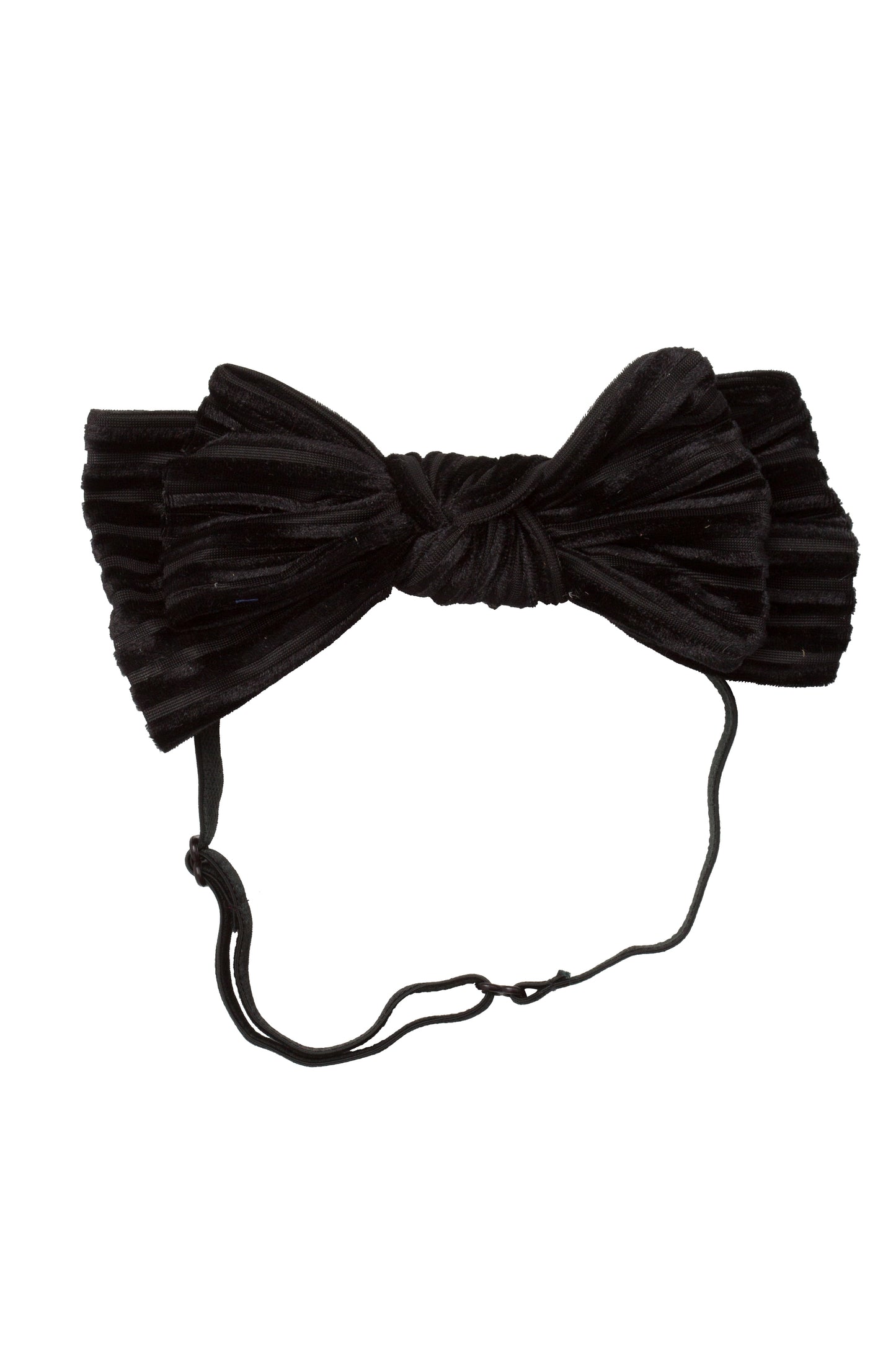 Floppy Velvet Stripe Wrap - Black
