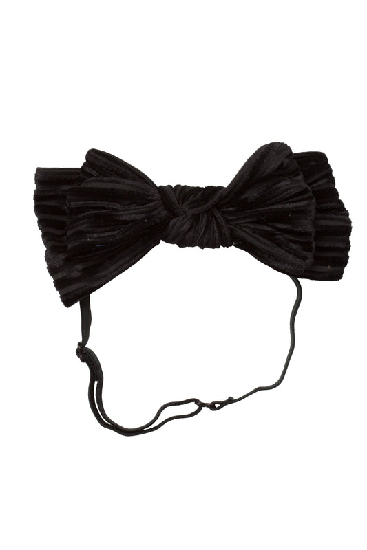 Floppy Velvet Stripe Wrap - Black