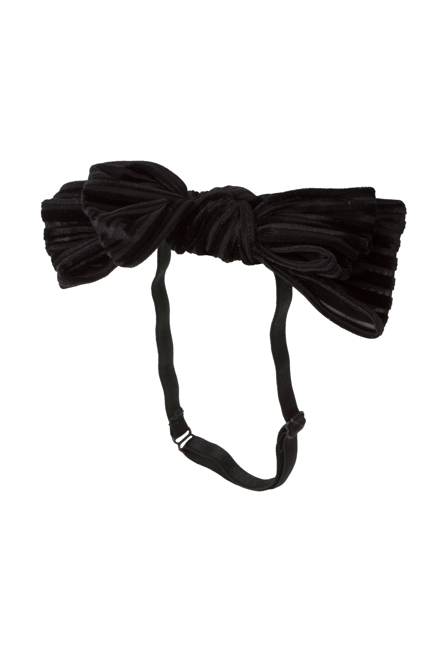 Floppy Velvet Stripe Wrap - Black