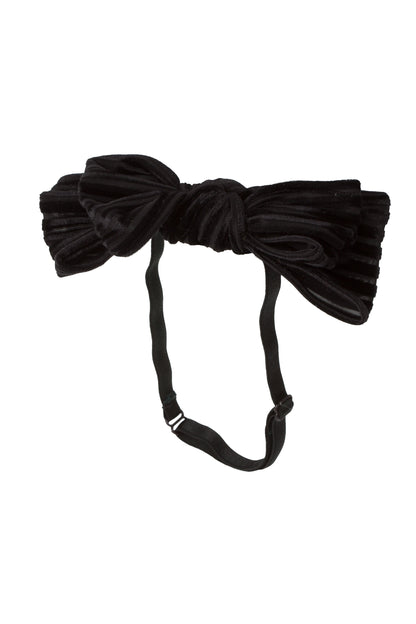 Floppy Velvet Stripe Wrap - Black