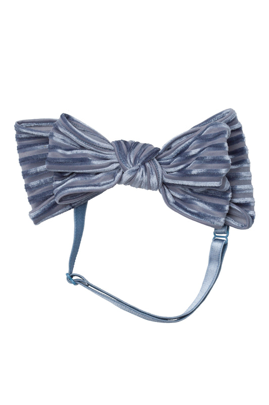 Floppy Velvet Stripe Wrap - Blue