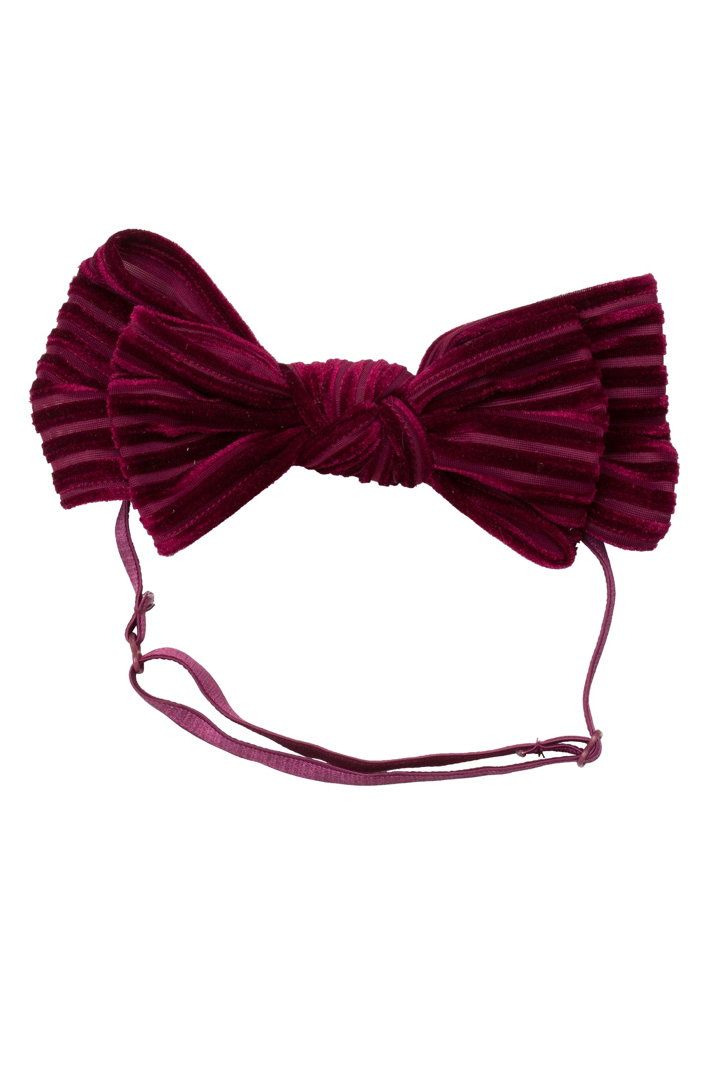 Floppy Velvet Stripe Wrap - Burgundy